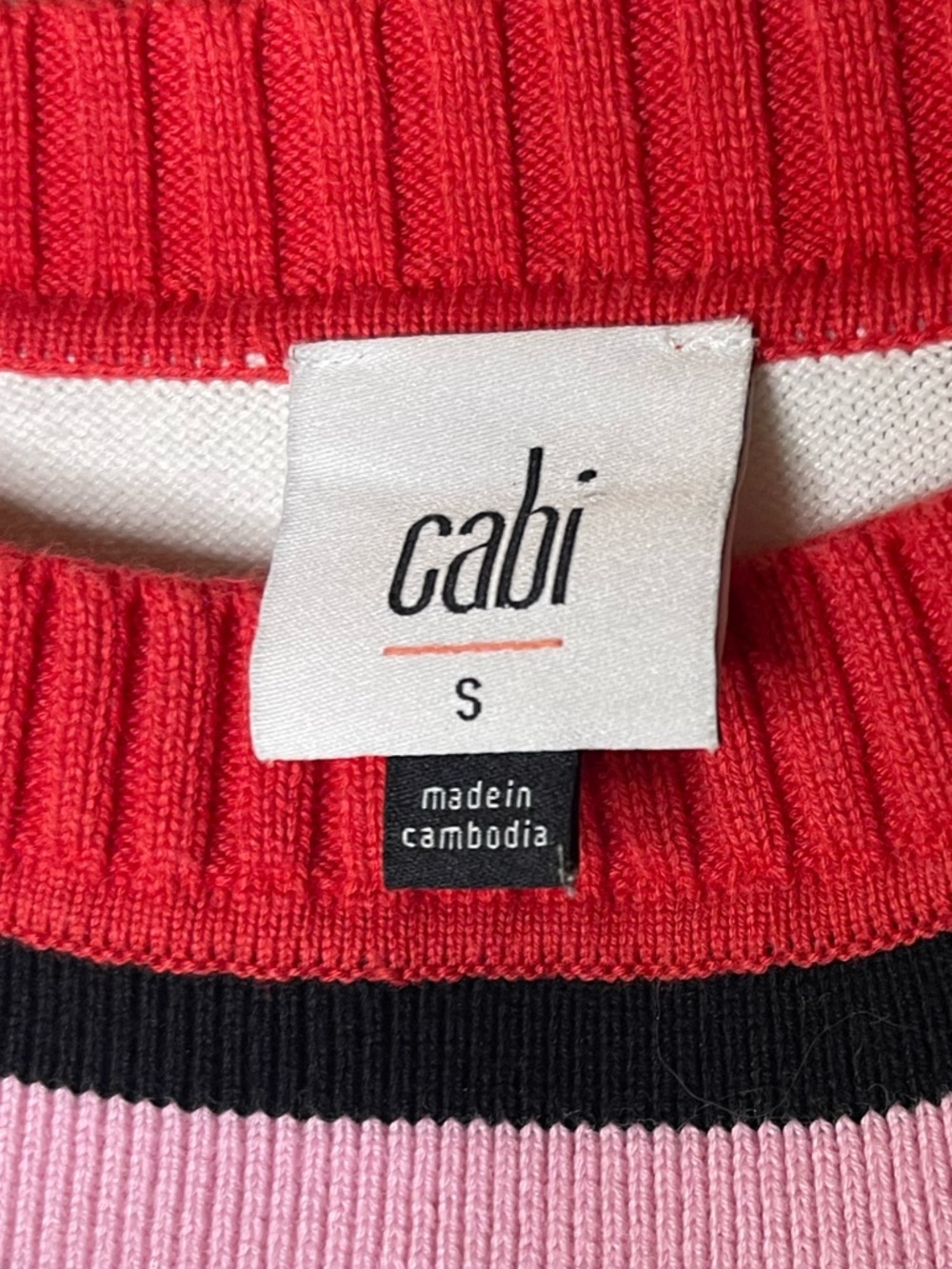 Cabi Women's Pickleball Pullover Sweater with Pink & Red Trim Sz S - Picture 4 of 6